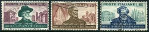 ITALY # 594 - 596 VF Used Set - 50TH ANNIVERSARY DEATH OF GUISEPPE VERDE - S6256