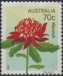 Australia #4061 2014 70c Waratah NSW State Flower USED-VF-NH.