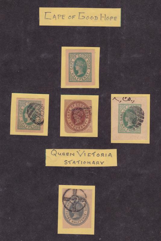 Cape of Good Hope c1898 QV Cut Squares (5) 3 Diff. Mint & Used 1/2d & 1& 1 1/2dd