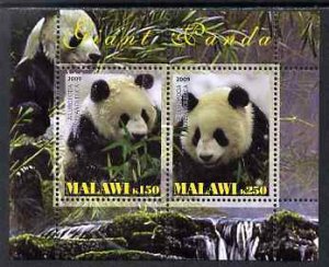 MALAWI - 2009 - Giant Pandas - Perf 2v Sheet - MNH - Private Issue