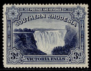 SOUTHERN RHODESIA GV SG35b, 3d deep blue, LH MINT.