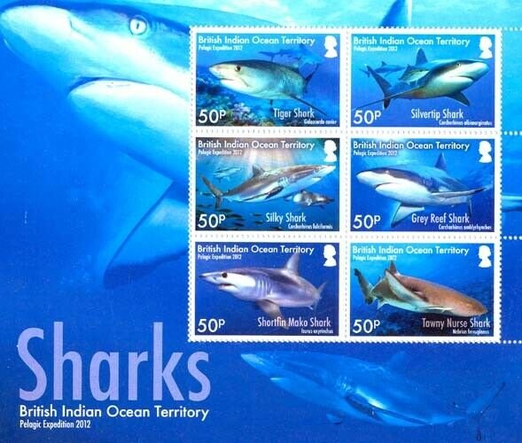 Stamps British Indian Ocean Territories (BIOT) -  Sharks Issue .