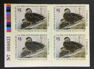 MOMEN: US STAMPS #JDS6 JUNIOR DUCK MINT NH PLATE BLOCK LOT #75450