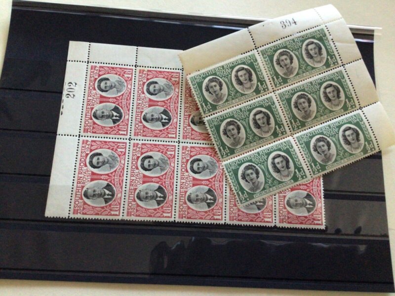 Southern Rhodesia 1947  mint never hinged stamp blocks   A13206