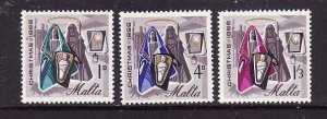 Malta-Sc#358-60-unused NH set-Christmas-Nativity-1966-