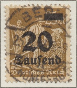 Germany Deutsches Reich Hyper Inflation Reapers 20T on 25Mk ovpt stamp Mi281