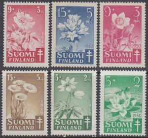 FINLAND Sc # B98-103  CPL MNH 2 SETs of 3 h - VARIOUS FLOWERS