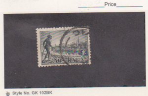 1934 Australia Scott #144 (SG #1492) - 1sh Melbourne & Yarra River Stamp - Used