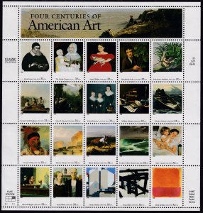 Sc# 3236 U.S 32¢ complete 1998 American Art sheet MNH CV $18.00