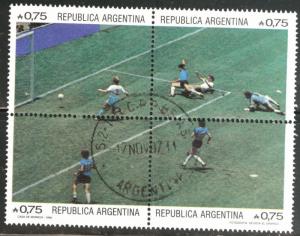 Argentina Scott 1570 e-h used  part of souvenir sheet 1986