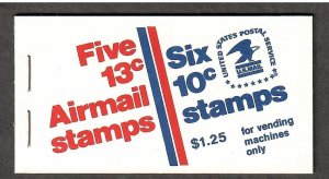 US UNEXPLODED Booklet # BK126 , Airmail Combination , VF OG NH - I Combine S/H 