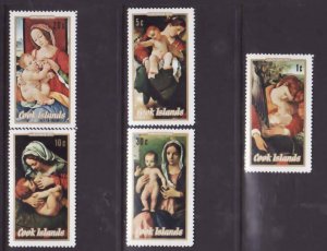 Cook Is.-Sc#330-4- id10-unused hinge remnant set-Paintings-Christmas-1972-