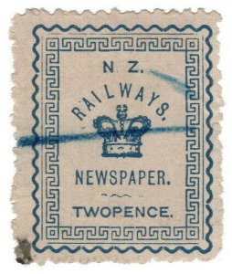 (I.B) New Zealand Railways : Newspaper Stamp 2d