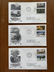 Lot of 3 WWII Road to Victory 1944-1994 50th Anniversary FDCs, USS Normandy CG60