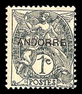 French Andorra 1 Unused (MH)