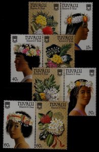 Tuvalu 443-50 MNH Flowers/Women SCV4.40