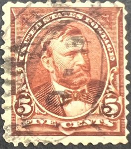 Scott#: 255 - U. S. Grant 5¢ 1894 BEP used single stamp - Lot F3