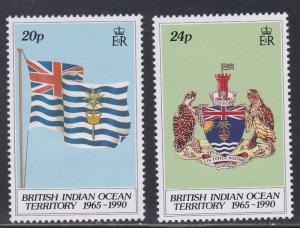 British Indian Ocean Territory # 108-109, Independence 25th Anniv, NH, 1/2 Cat.