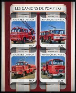 NIGER 2017  FIRE ENGINES SHEET MINT NH