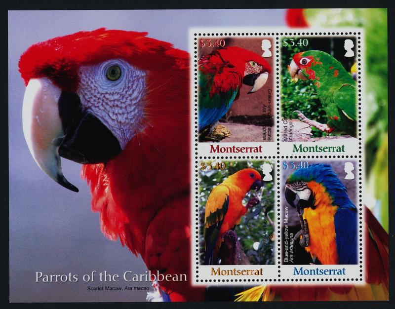 Montserrat 1193 MNH Parrots, Birds