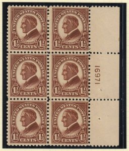 1925 Harding Sc 553 MNH with full original gum, plate block of 6