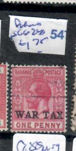 BAHAMAS   KGV WAR TAX 1D    SG 100    VFU     P0303A H