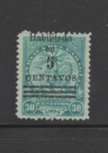 PARAGUAY #136 1908 5c ON 30c OFFICIAL MAIL SURCHARGED F-VF USED b