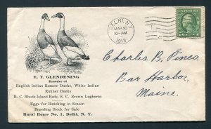 1913 E. T.  Glendening Duck Breeder - Delhi, New York to Bar Harbor, Maine