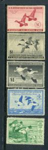 Scott RW10, RW12, RW14, RW15, RW16 Federal Duck Mint Stamps (Stock #RW10-4)