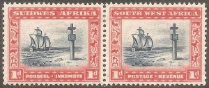 SOUTH WEST AFRICA Sc# 109 MH F Pair Cross & Boat