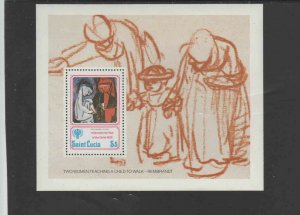 ST. LUCIA #477  1979 TWO CHILDREN BY PICASSO    MINT VF NH O.G  S/S