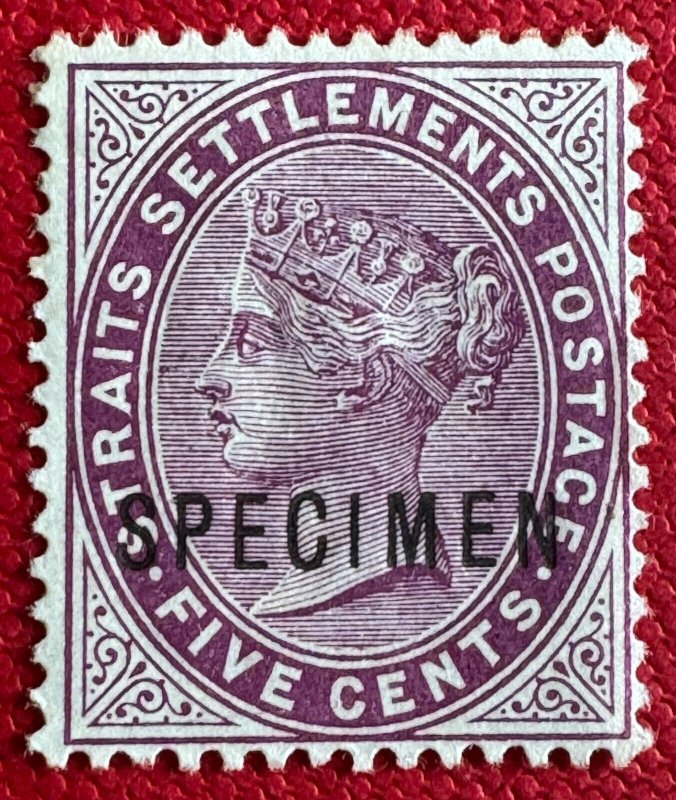 MALAYA 1892-99 SPECIMEN opt STRAITS SETTLEMENTS QV 5c MH SG#100s M5433