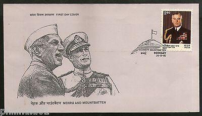 India 1980 Lord Mountbatten & Nehru Sc 872 / SG 978 FDC