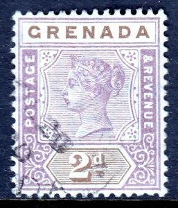 GRENADA — SCOTT 41 (SG 50) — 1902 2d QV ISSUE — USED — SCV $37