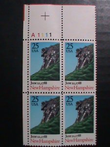 ​UNITED STATES-1987-SC#2344 NEW HAMPSHIRE MNH PLATE BLOCK OF 4 VERY FINE