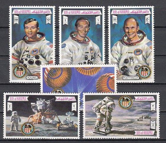 Ras Al Khaima, Mi cat. 738-743 A. Apollo 16 issue. ^