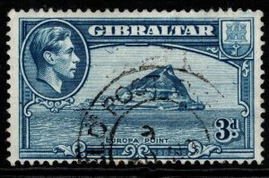 GIBRALTAR SG125 1938 3d LIGHT BLUE p13½ USED
