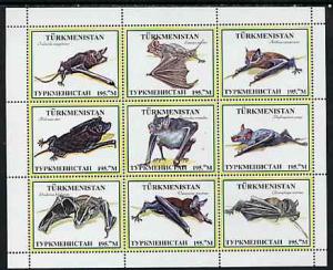 Turkmenistan 1999 ? Bats #1 perf sheetlet containing set ...