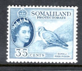 SOMALILAND PROTECTORATE 133 MLH QEII Rock pigeon