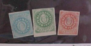 ARGENTINA STAMPS REPRINT #7C,6,7  