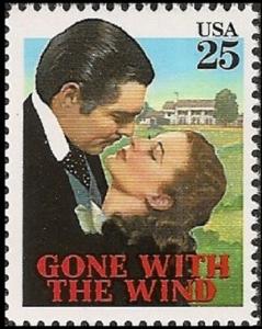 US 2446 Classic Films Gone With the Wind 25c single MNH 1990