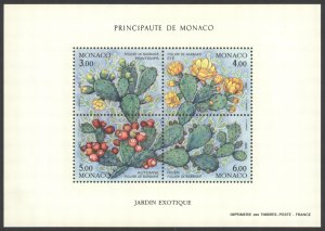 Monaco Sc# 1804 MNH Souvenir Sheet 1992 Cactus Plant