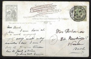UK GB SCOTTLAND 1908 SCOTTISH NATIONAL EXHIBITION DATED CANCEL POST CARD OF EXHI