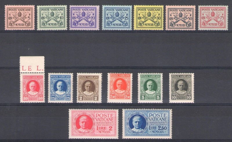 1929 Vatican, Stamps New, Year Complete, 15 Values, MNH