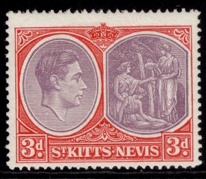 ST KITTS-NEVIS GVI SG73c, 3d reddish lilac & scarlet, M MINT.