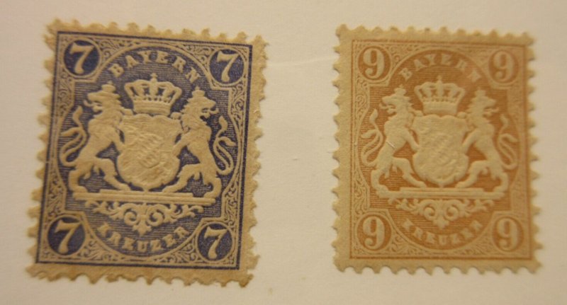 BAVARIA Scott: 26, 27, MINT NO GUM, Lot21, Cat $9