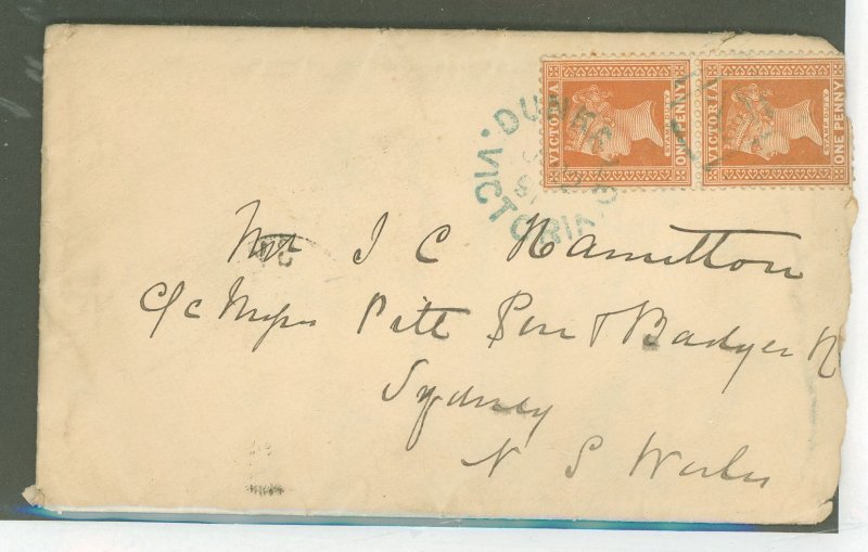 Victoria 169 1891 Postmarked Victoria and backstamped Melbourne, full intact handwritten correspondence included