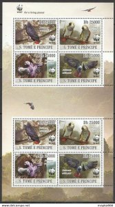 2009 Sao Tome & Principe Wwf Birds Parrots Fauna #3777-3780 Kb ** Nw0446