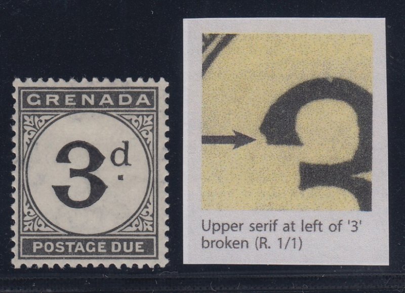 Grenada, SG D14a, MHR Upper Serif Broken variety