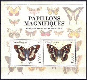 Ivory Coast 2012 Butterflies ( IV ) Sheet MNH